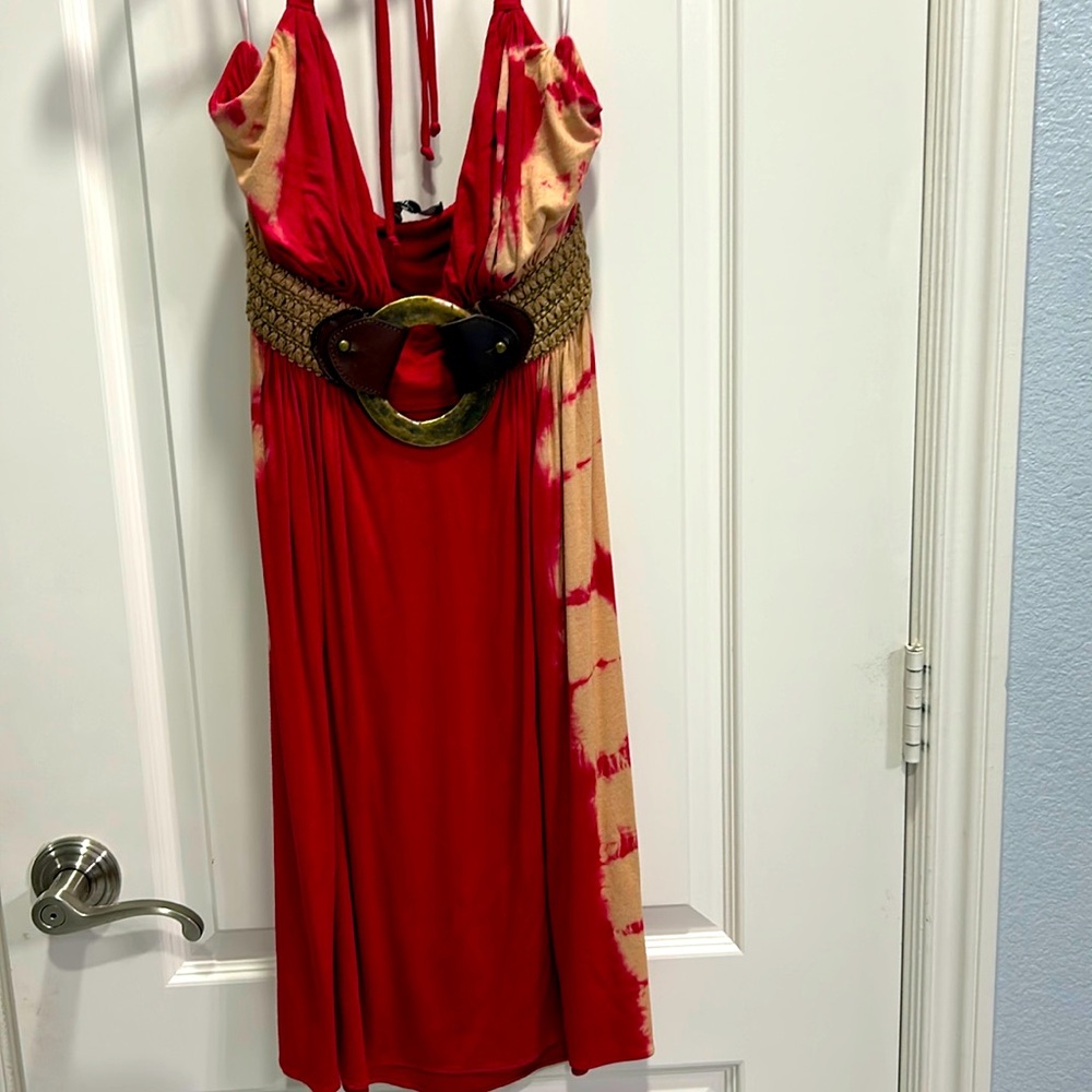 Sky beautiful summer dress with buckle